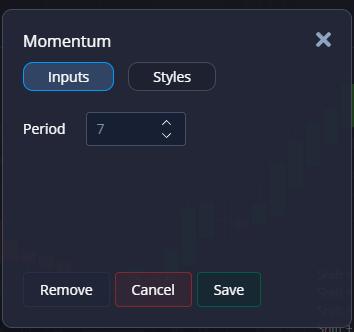 Momentum Parameter Settings for Pocket Option