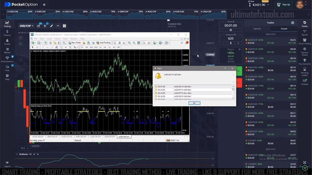 Pocket Option Live Trading with RSI Signal Alert