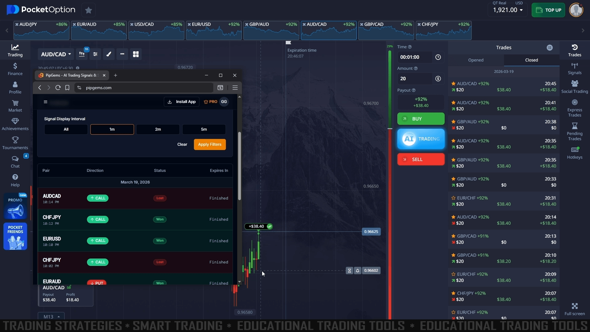 PipGems AI Strategy 2026 Pocket Option for Beginners — Signal Filter Setup