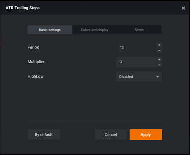 ATR Trailing Stops Settings