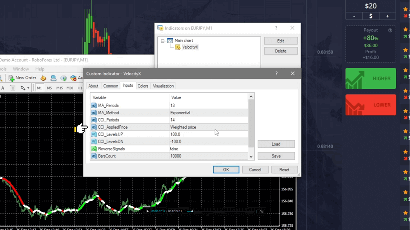 Trading Pocket Option with Velocity X Indicator for Optimum Trading