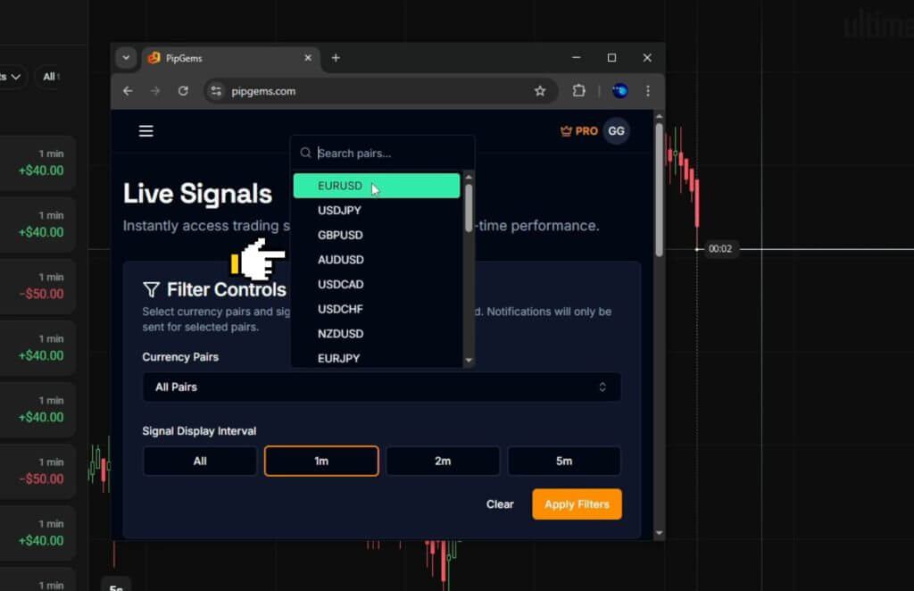 Live Signals Using Filtering