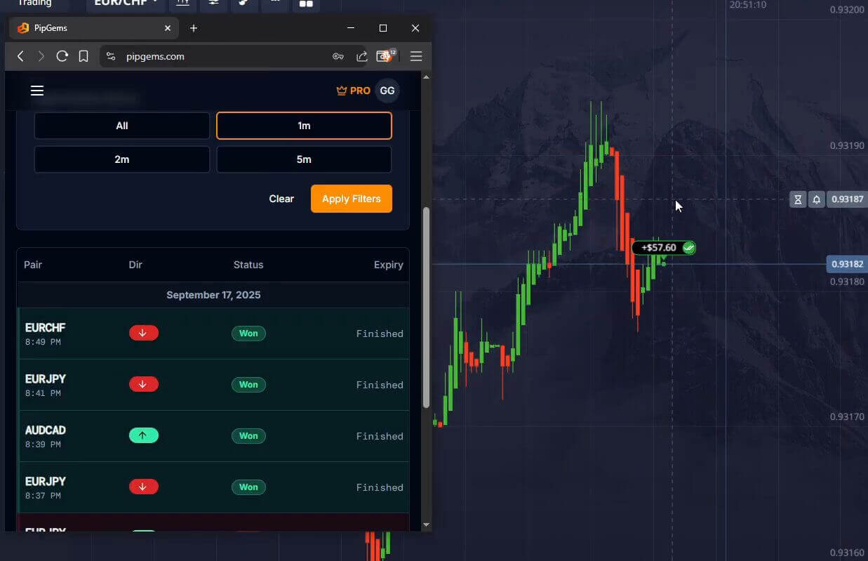 Pipgems 1 Minute Signals